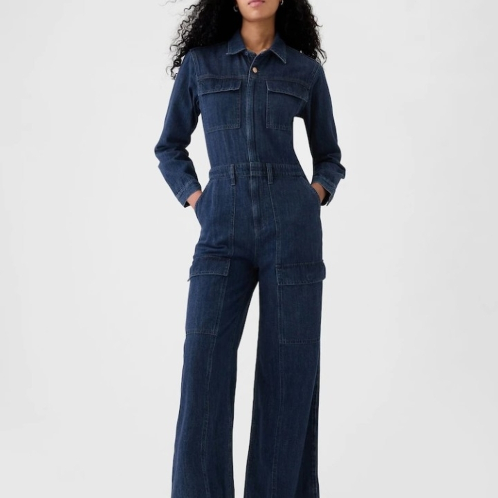 Women's Dark Blue Denim Jumpsuit
